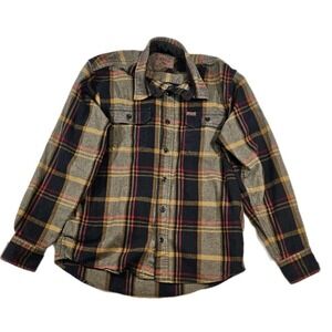 Orvis Shirt Jacket Mens M Blue Heavy Flannel Plaid Shacket Pockets Outdoor